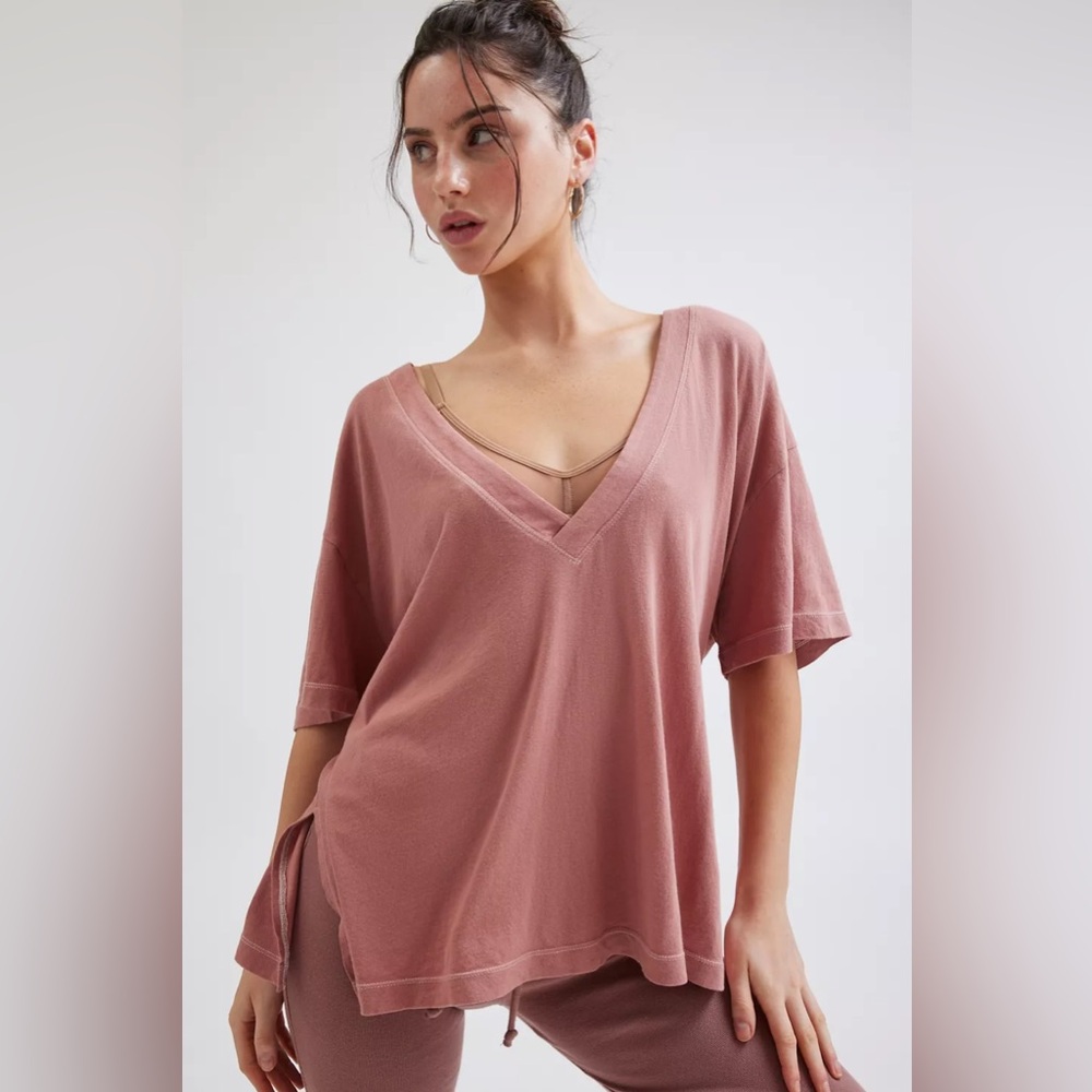 UO Out From Under Jamie Slouchy V-Neck Tee